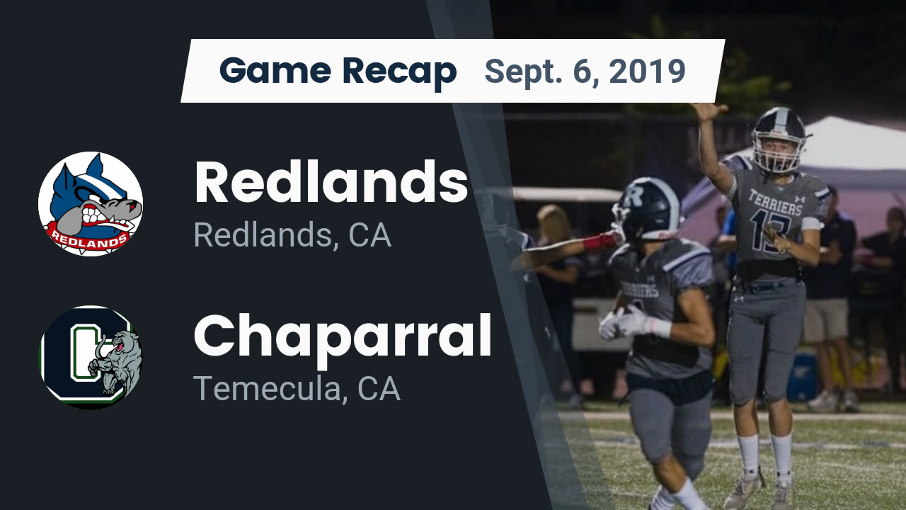 Redlands Hs Football Video Recap Redlands Vs Chaparral 2019