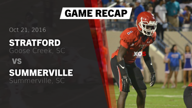 Varsity Football Stratford High School Goose Creek South