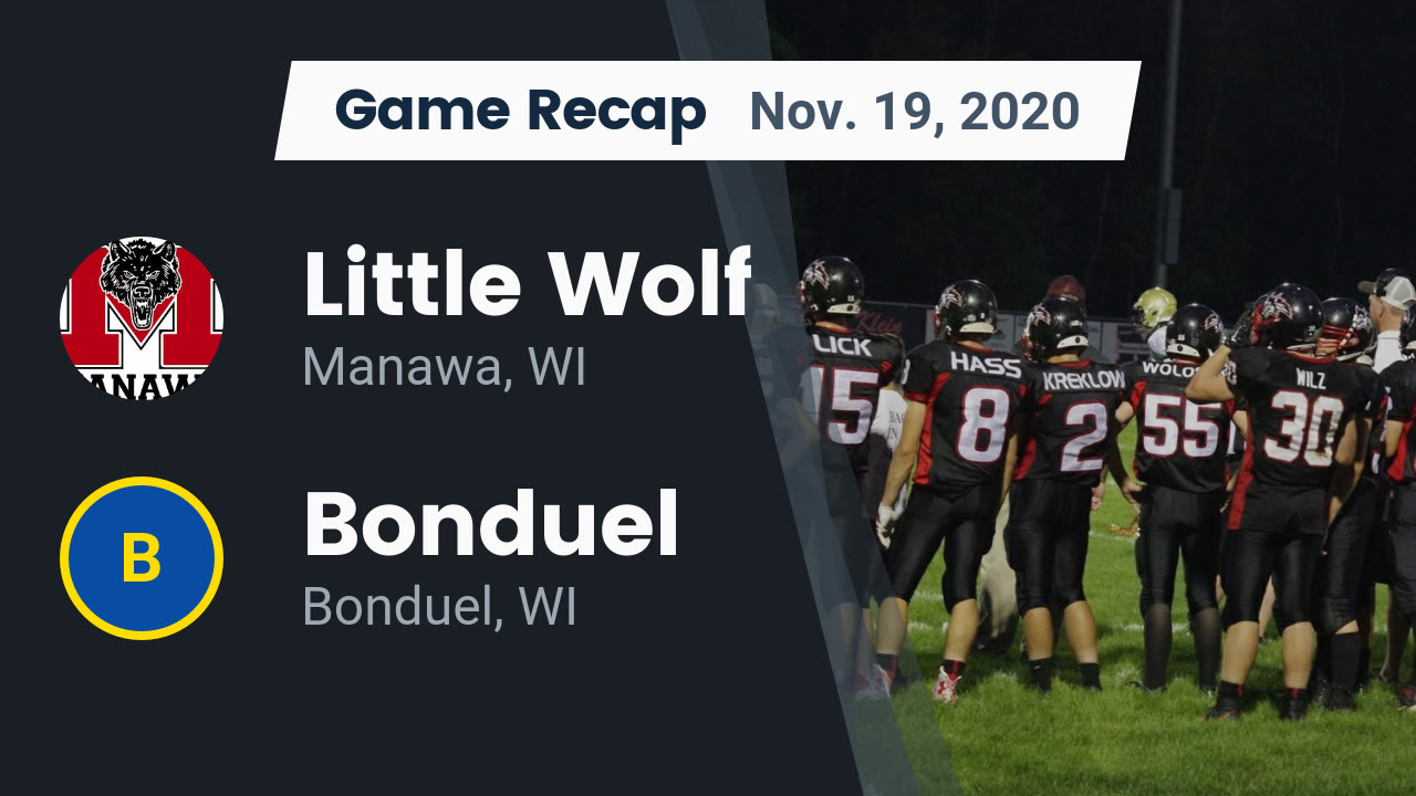 Manawa HS Football Video "Recap Little Wolf vs. Bonduel 2020" MaxPreps