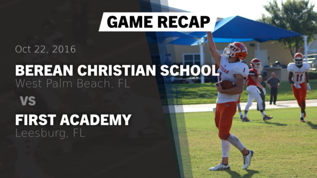 Football Varsity Boys Berean Christian School West Palm Beach